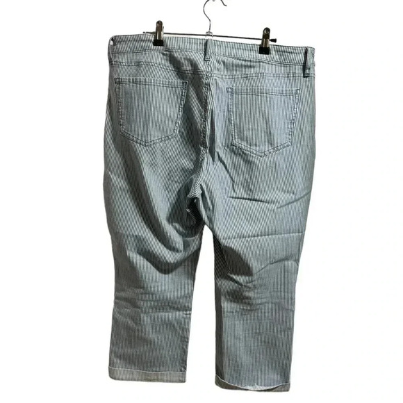 NYDJ Chloe Slim Fit Striped Ankle Cuff Jeans Size 14P - Picture 2 of 4